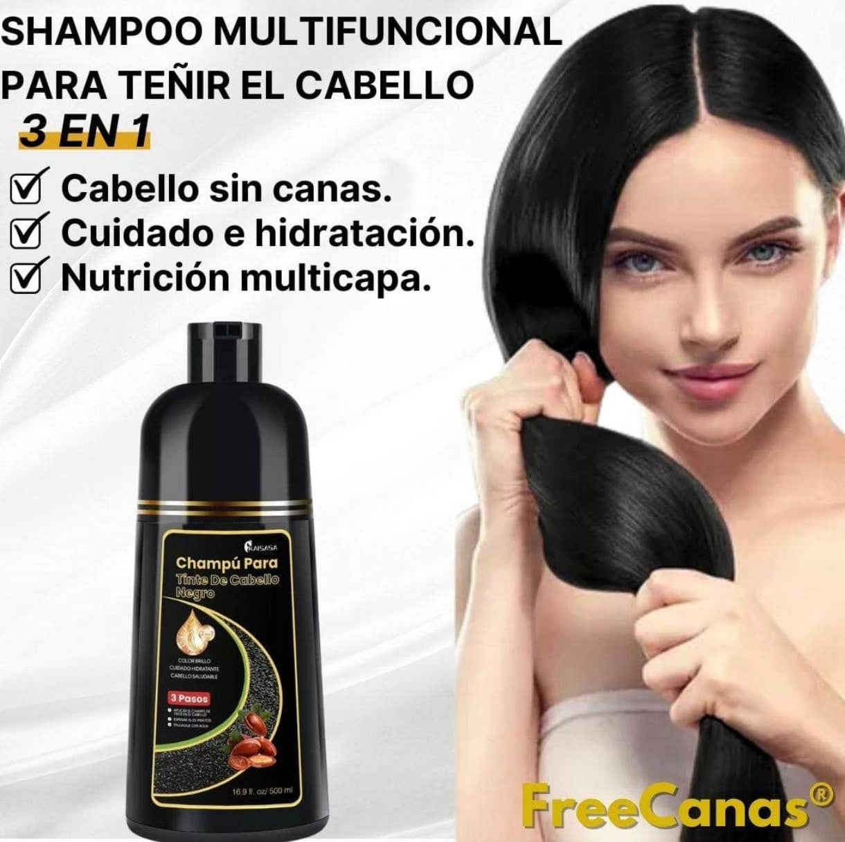 Shampoo Instantáneo Cubre Canas 3 en 1 Natural® - Jengibre